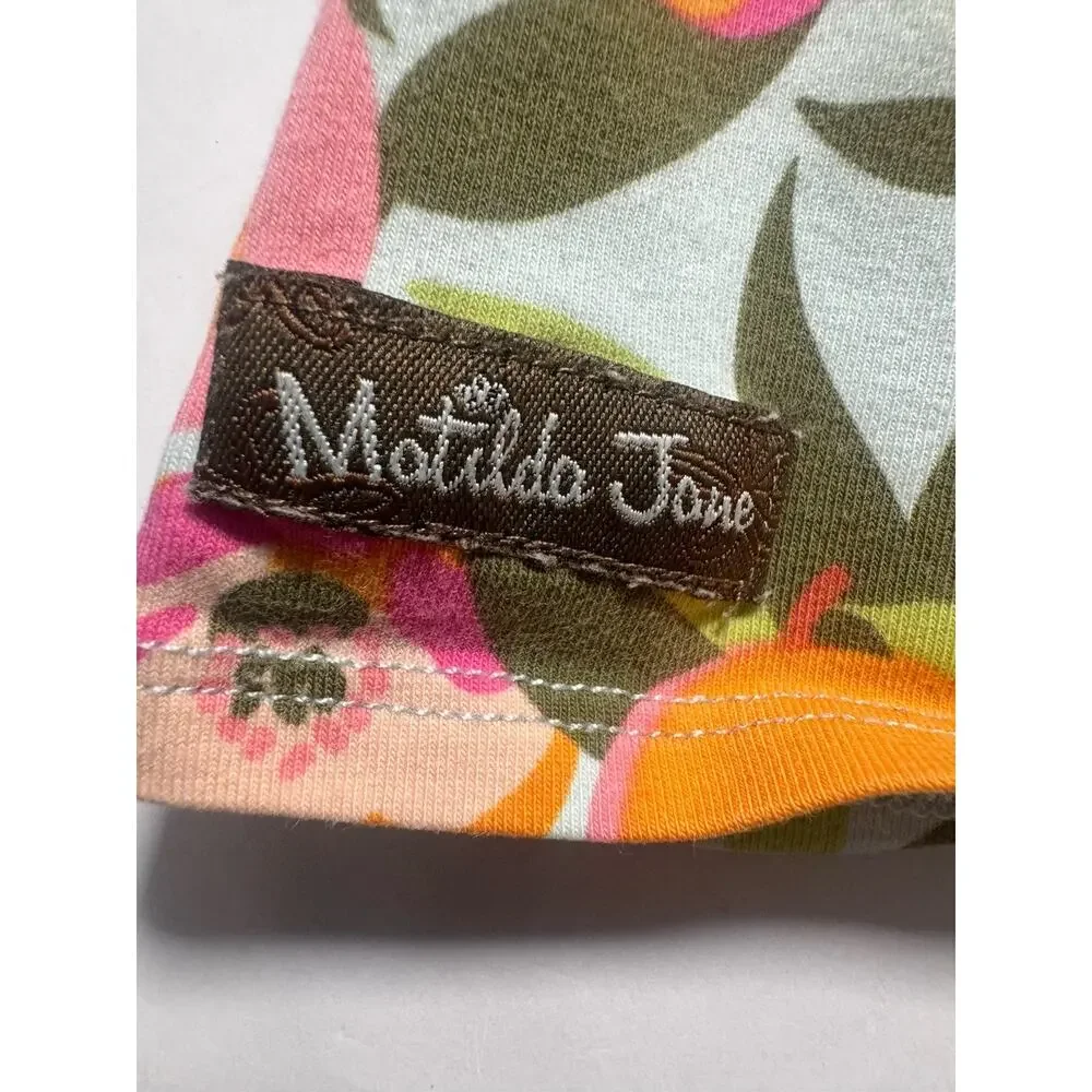 Matilda Jane Girls Peach Floral Dress Bloomer Set 6-12 Months
